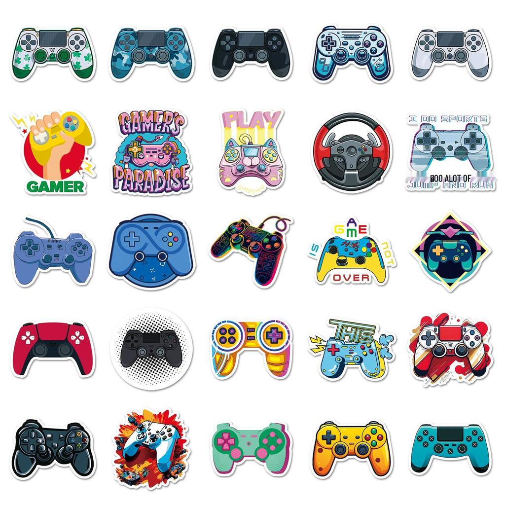 50PCS Cute Cartoon Game Controller Joystick Stickers for DIY Decoration on Stationery, Thermos Cups, and Journals.