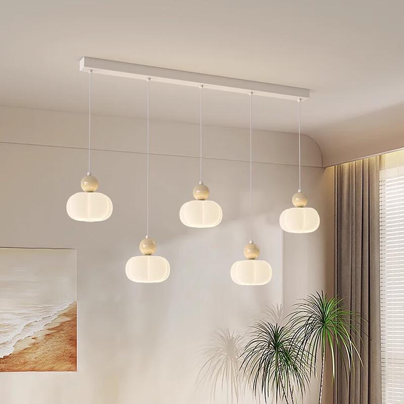 Modern Minimalist Cream Cotton Pumpkin Chandelier