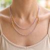 Long Blue Crystal Necklaces for Women, Layered Long Statement Necklace CZ Stone, Sweater Chain Jewelry