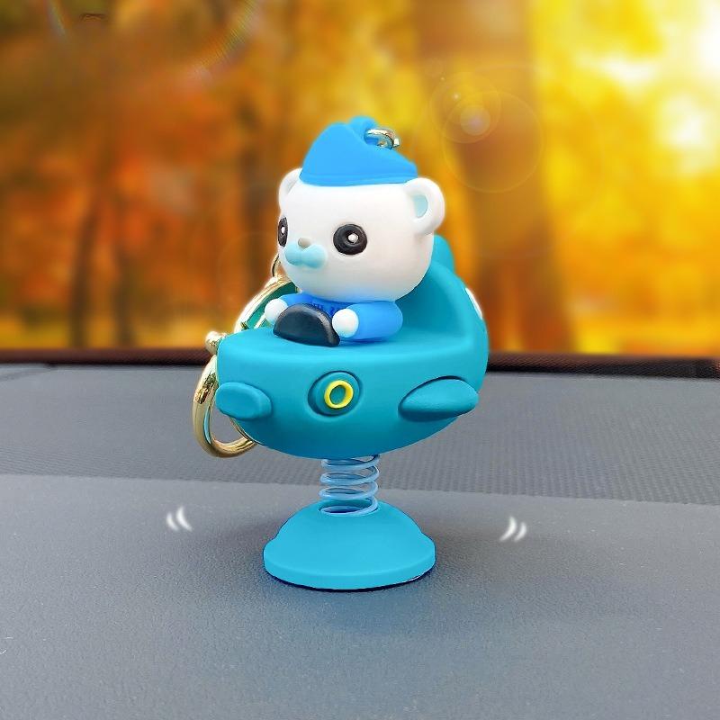 Cartoon Octonauts Cute Peso Kwazii Barnacles Car Shaking Decorative Ornaments Backpack Pendant Pendant Keychains Kid Toy Gift