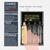 lii-M4S 4 Slots 18650 Battery Smart Charger LCD Display Battery Charger Touch Control for 18650 18490 18350 17670 17500 16340 14500 10440 AA AAA C 26