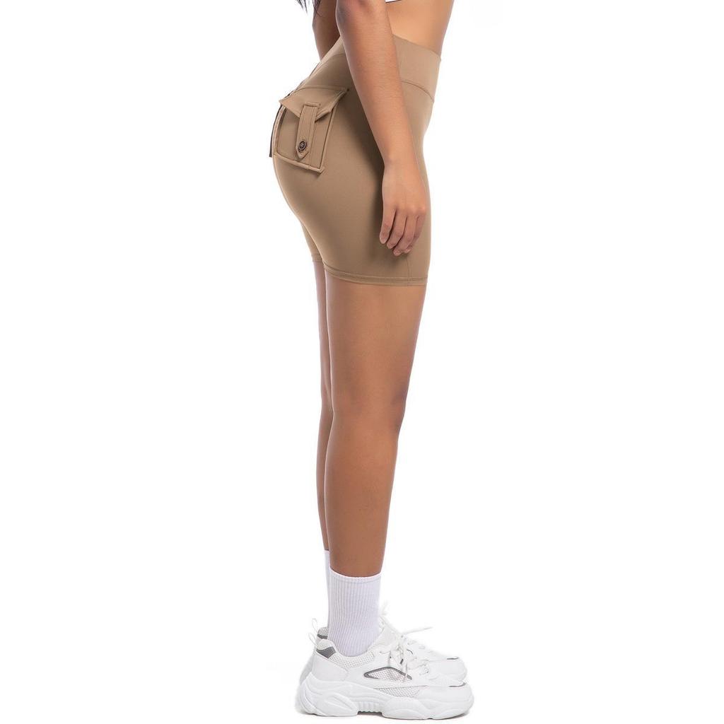 Damen High Waist Peach Cargo Leggings: Elastische, Hüfthebende, Schnelltrocknende Yogahose zum Laufen und für Fitness