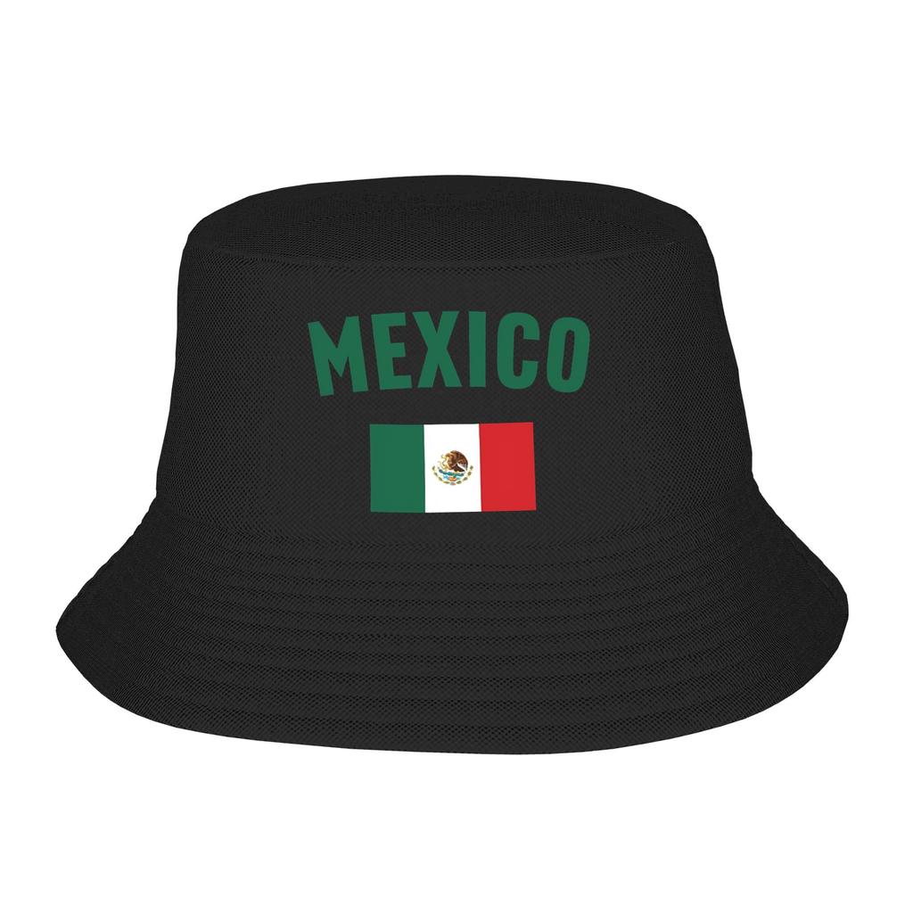 Mexiko Flagge Bucket Hat Hip Hop FisherUnisex Caps Soft Fold Fishing Visor Hats For Unisex Women Casual Pattern Cap