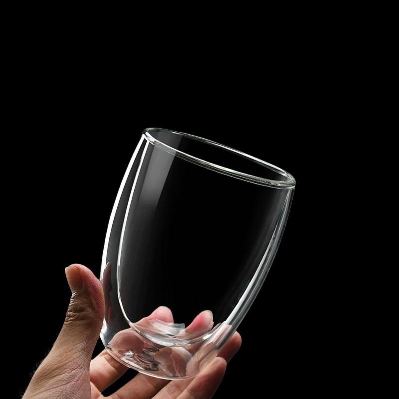 1Pcs 80-450ML Double Coffee Glasses Double Insulated Glass Cups For Hot & Cold Coffee Milk Transparent Mug With Handle Glasses