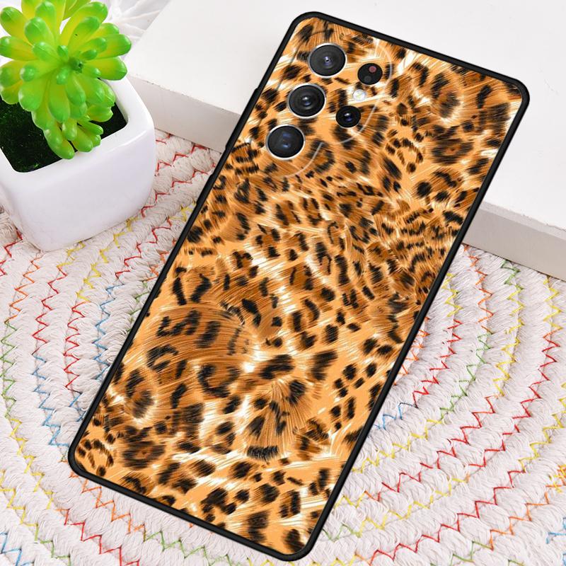 Leopard Print Effect Texture Silicone Phone Case For Samsung Galaxy note 10 pro S26 S25 S24 S23 S22 S21 Plus S25Ultra Capa Cover