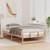 Brown Bed Frame 75 x 190 cm Solid Pine Wood