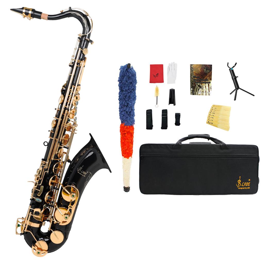 SLADE Tenor Saxophone Multi-materials Selection Sax Brass Body Professional Woodwind Instrument with Case Gloves Accessories
