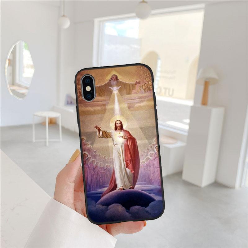 

PP10 Bible Verse Jesus Soft Shell Phone Case for iPhone 16 15 14 13 12 Pro Max Plus Mini iPhone 14 Pro