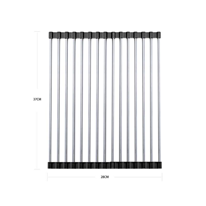 1pc Drain Rack Stainless Steel Kitchen Supplies Foldable Bowl Rack, Fruit Rack, Sink, Kitchen Storage Rack, Vegetable Control