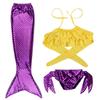 Mermaid Swimsuit Girls Middle School Elder Princess Split Skirt Elementary School Mermaid Baby Three-Piece Set