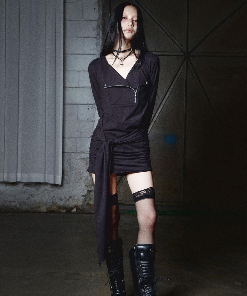 Nasnoing Moto Drape Tee Ops (Black)
