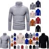 Men's Long Sleeve Solid T Shirt Cozy High Neck Turtleneck Pullover Sweater Top Ideal For Cool Days
