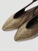 Women's ADAMUMU Black Pointed Toe Mary Jane Flats with Gold Sequin Embellishments & Slingback Buckle Design