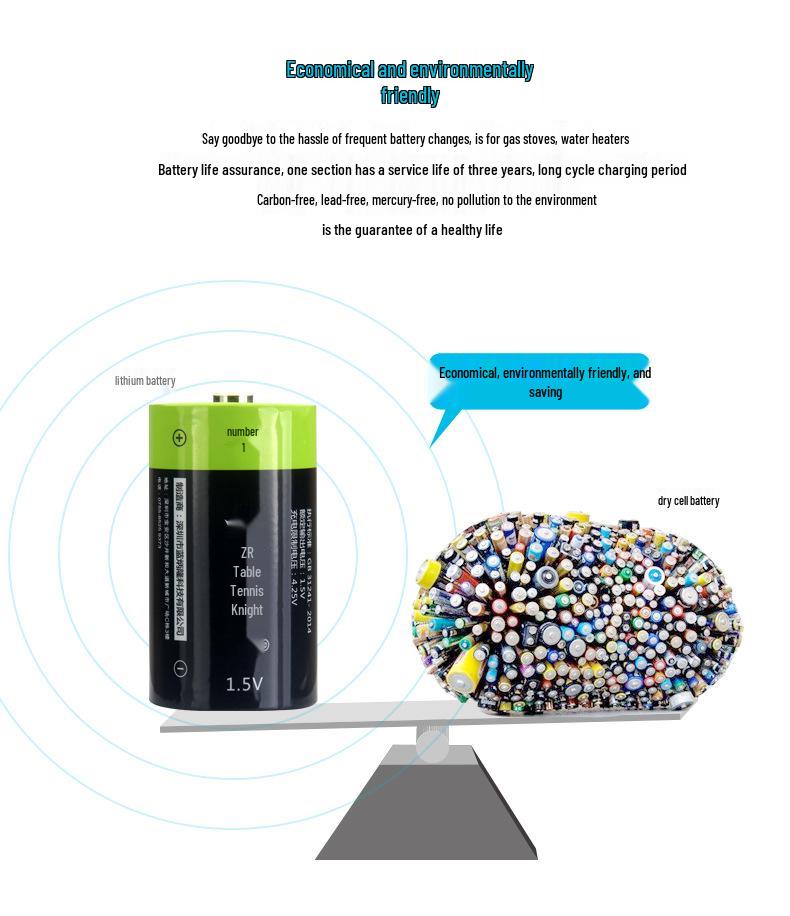 1.5V 4000mAh No. 1 Rechargeable Lithium Battery Pack for Gas Stoves and Water Heaters