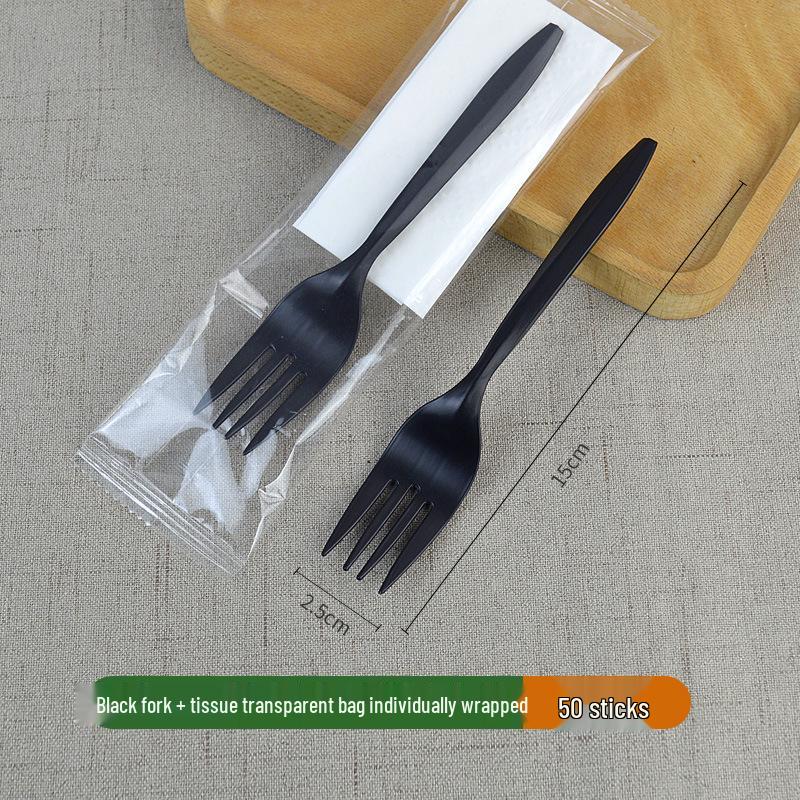 Biodegradable Disposable Fork for Cake, Steak, Pasta, Salad, Microwave-Safe, Individually Packaged