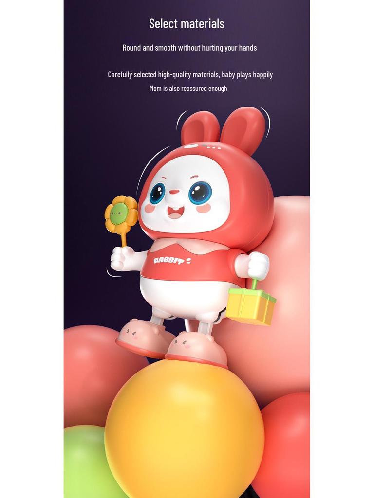 Jouet Lapin Dansant Électrique pour Bébés: Encourage à Soulever, Rouler, Ramper avec Son et Mouvement