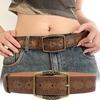 Unisex Y2K PU Leather Belts for Women Men High Quality Brown Jeans Belt Personality Waistband Deisgner Belts Fashion Accessories