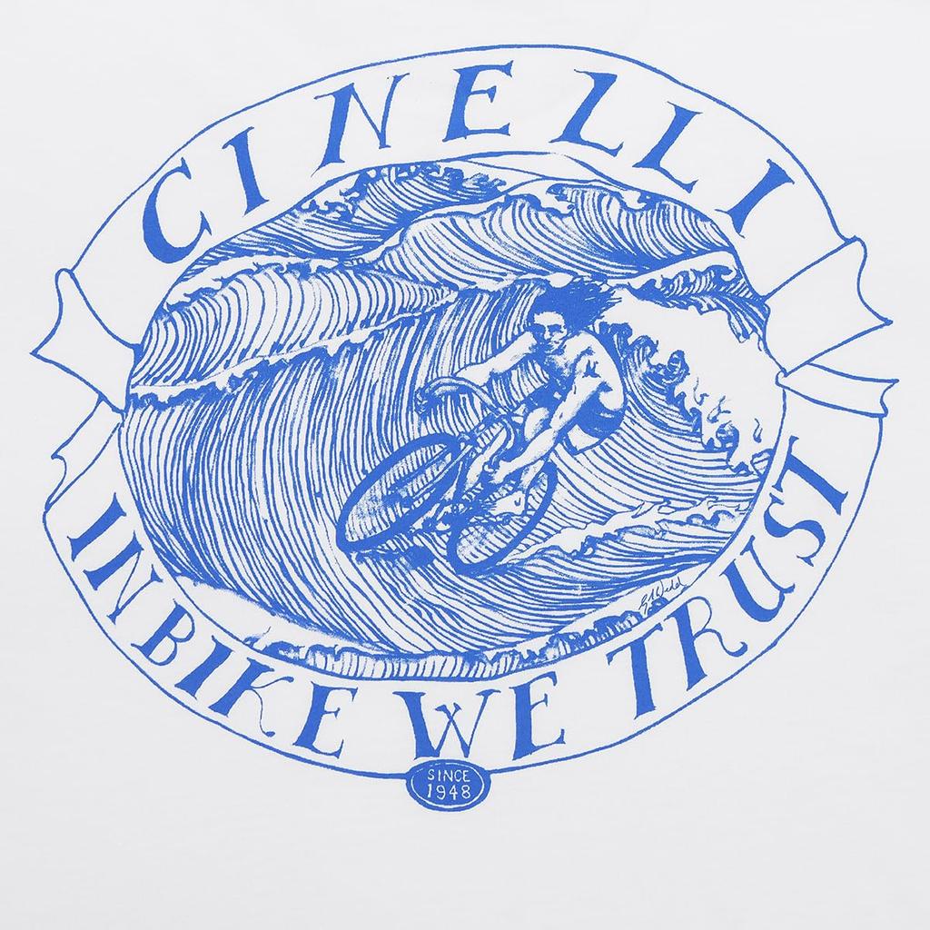 Gruppo Modern Drop3 White T-Shirt, Jellyweed, Cyclist, Surfer,