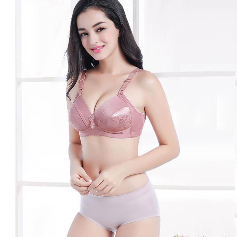 Thin Bras Gathering Sexy Plus Size Ladies Underwear Breathable Lightweight Soft Skin-Friendly No Steel Rings Bra