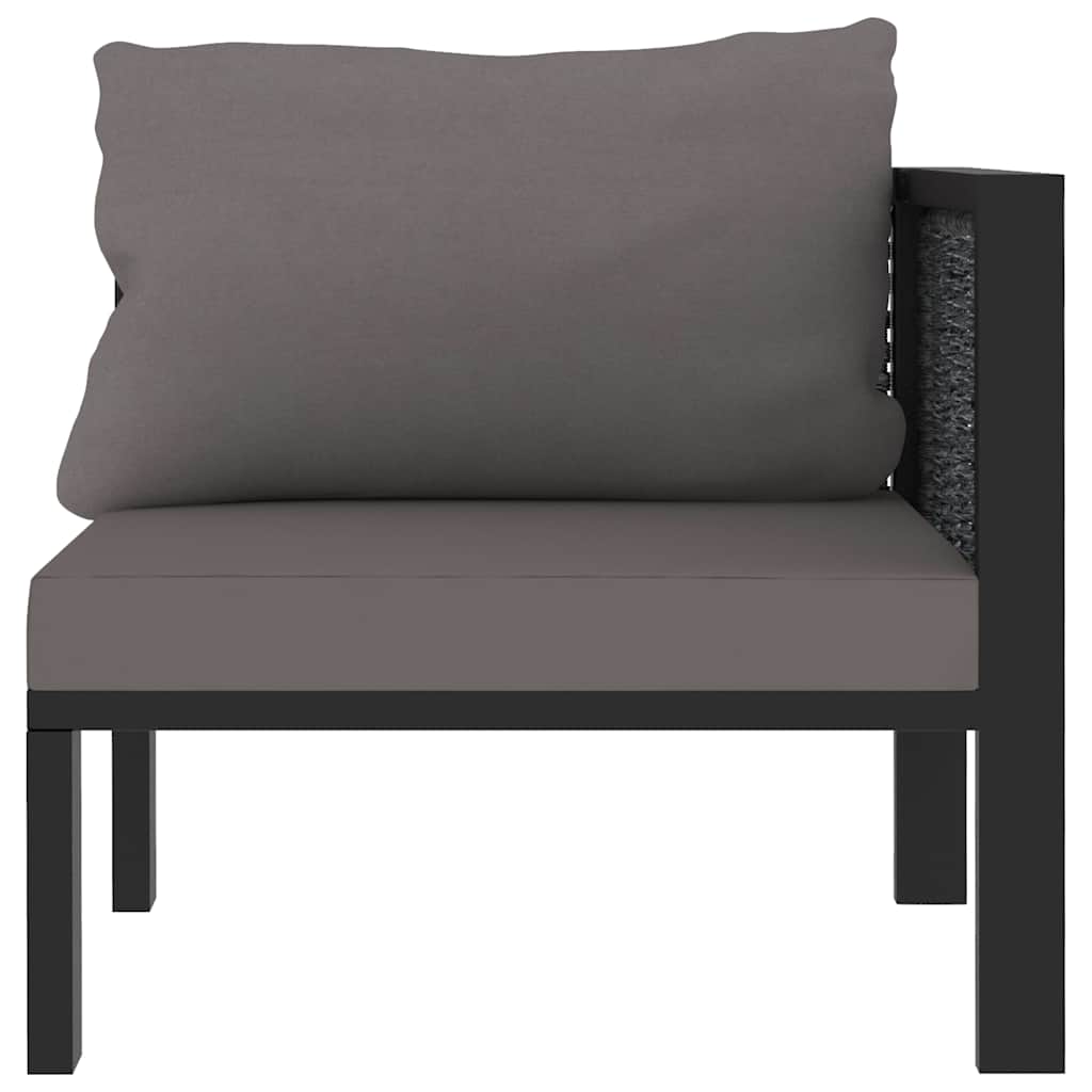 Corner Sofa Unit with Left Armrest Poly Rattan Anthracite