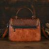 Johnature Borsa da donna in pelle goffrata fatta a mano, borsa vintage, borse a tracolla e a spalla versatili