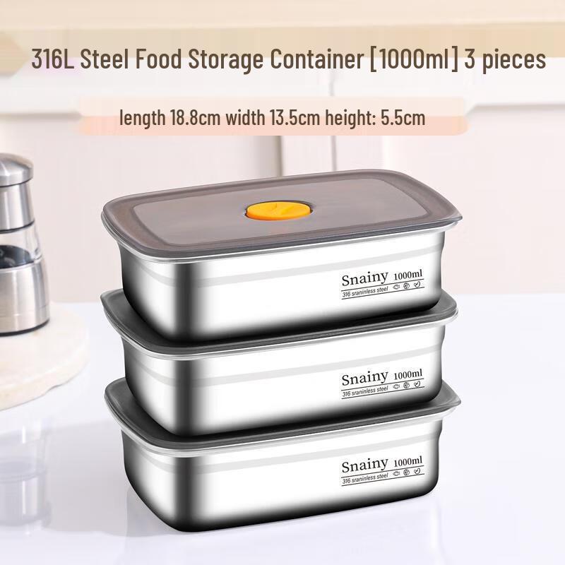 Van Gogh 3-Pack 316L Stainless Steel Food Storage Containers