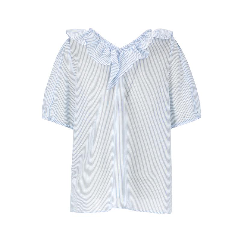 SOUP Neck Shirring Blouse (Oy5Sst8)