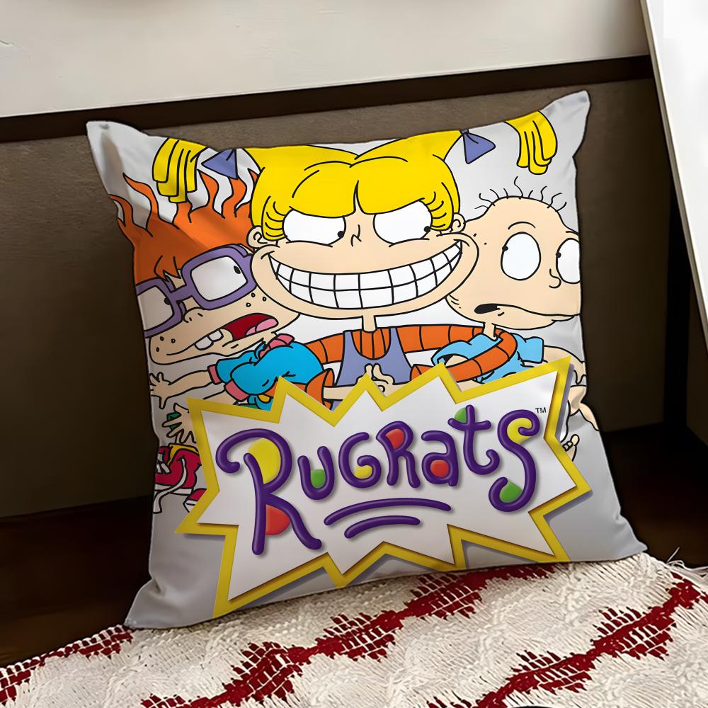 Anime cartoon RRugrats Cushion Cover Reversible Soft Durable Pillow Cover Home Car MultiScene Use for Daily Comfort