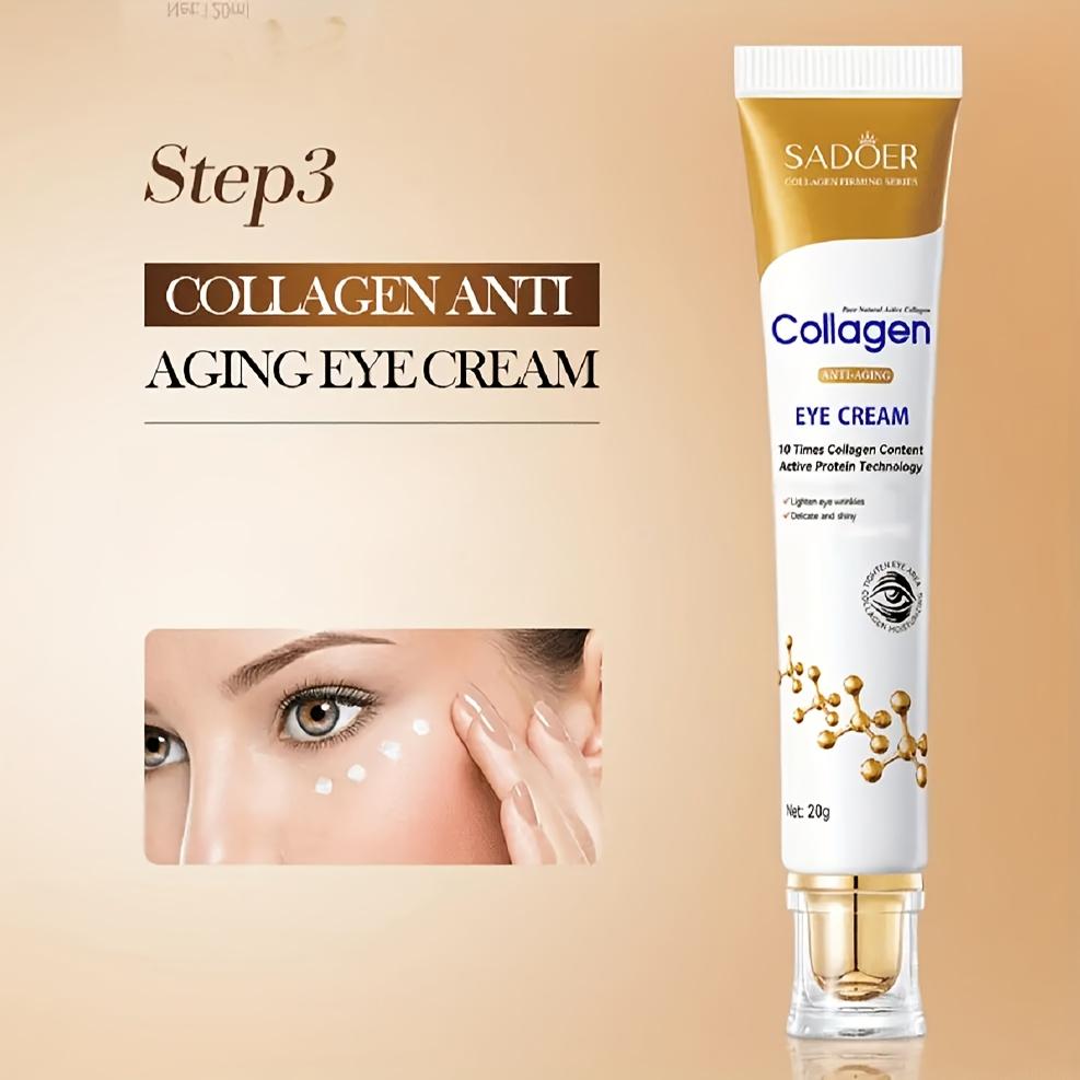 Collagen Face Cream Skin Repair Damaged Moisturizing Face Toner Lotion Eye Cream Firming Lifting Brighten for Face Skin Care Set