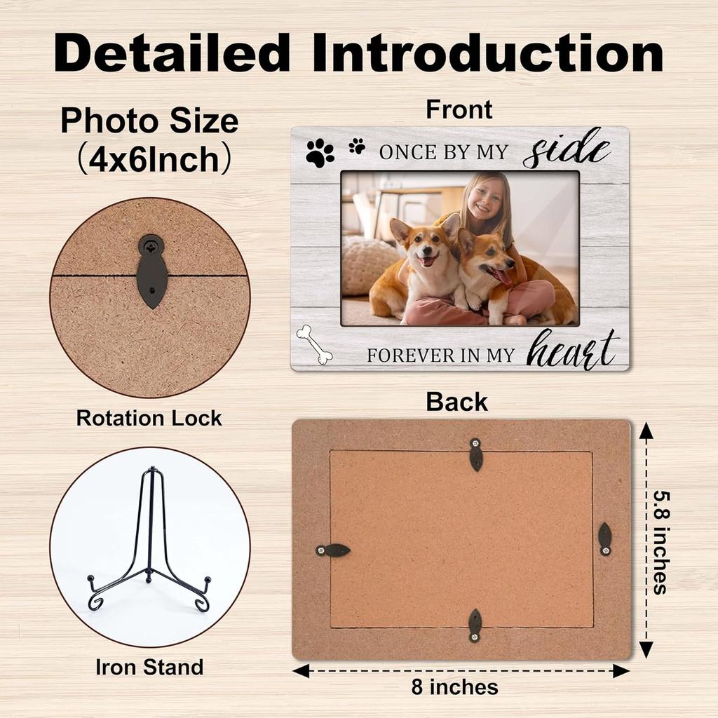 Dog Memorial 4x6 Picture Frame - Pet Loss Gifts Dog Frames, Pet Bereavement Gifts, Dog Lover Dog Owner Gift Photo Frame for Wall and Tabletop Display