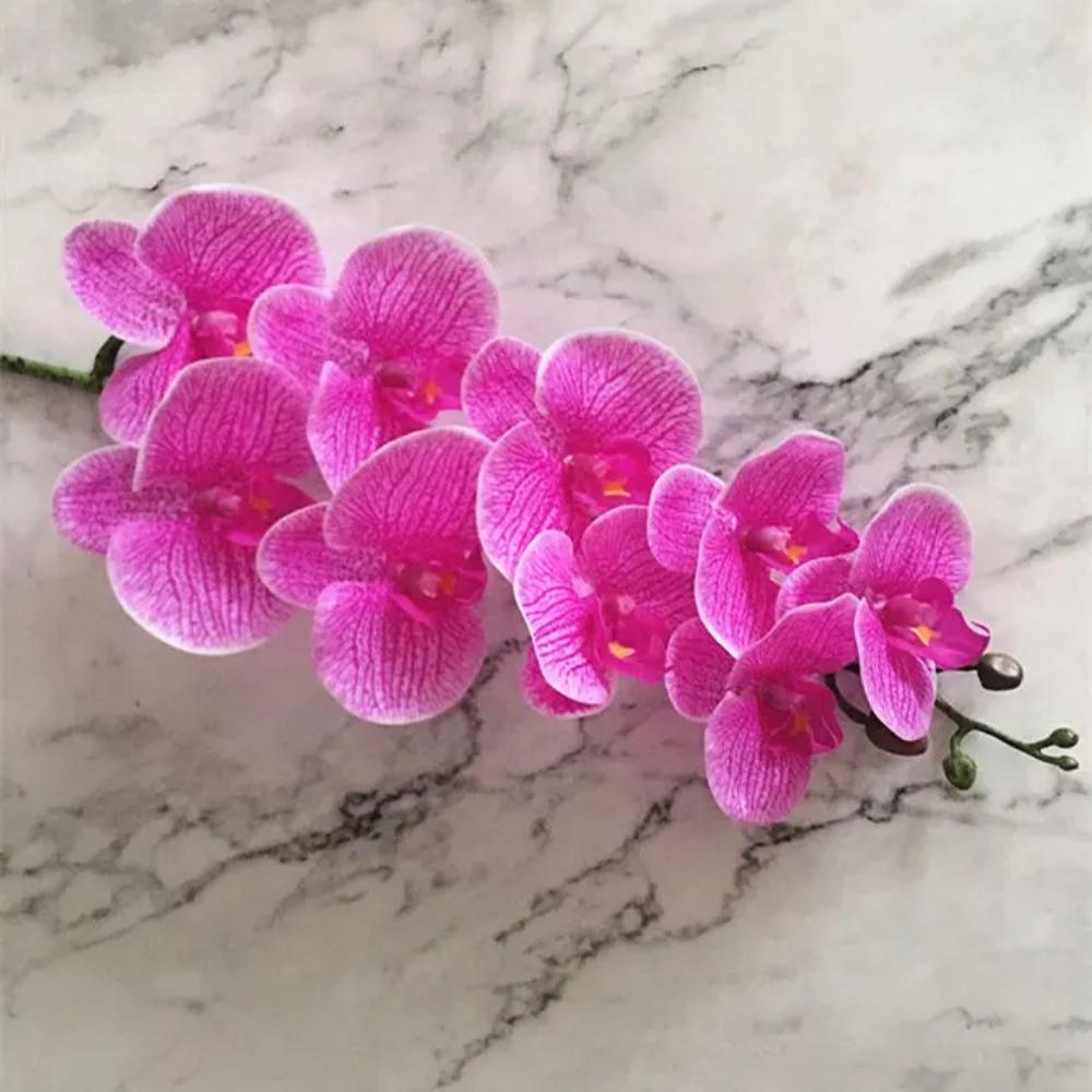 Latex 9-Heads Artificial Butterfly Orchid  3Dprint  Large Size  Fake Phalaenopsis Silicon PU Real Touch Wedding Home Decor