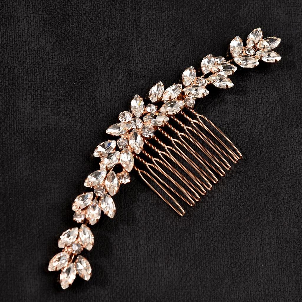 European Classical Rhinestone Hair Comb for Bridal Styling
