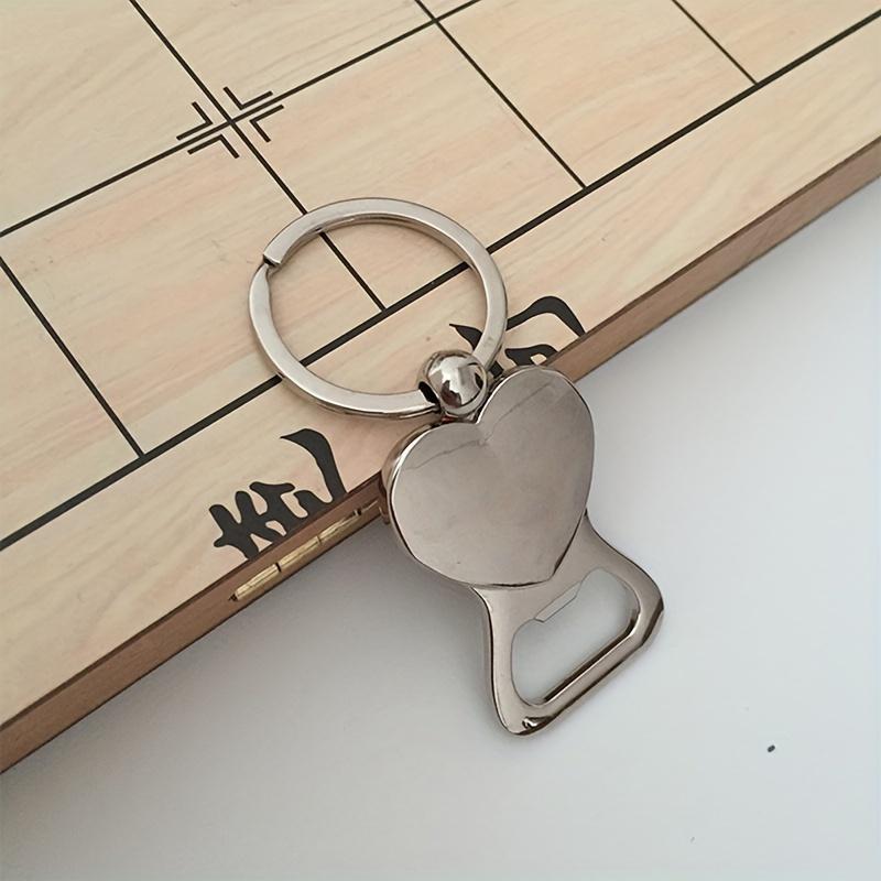 Stainless Steel Heart Keychain Bottle Opener 1pc, Portable No Electric Beer Opener, Perfect Party Gift for Friends