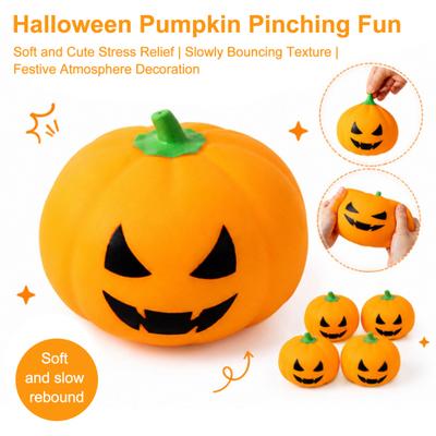 TPR Stress Reliever Halloween Cartoon Pumpkin Ball, Squeeze Toy for Relieve Ball Anxiety, Creepy Sensory Fidget Toy, Party Favors Soft