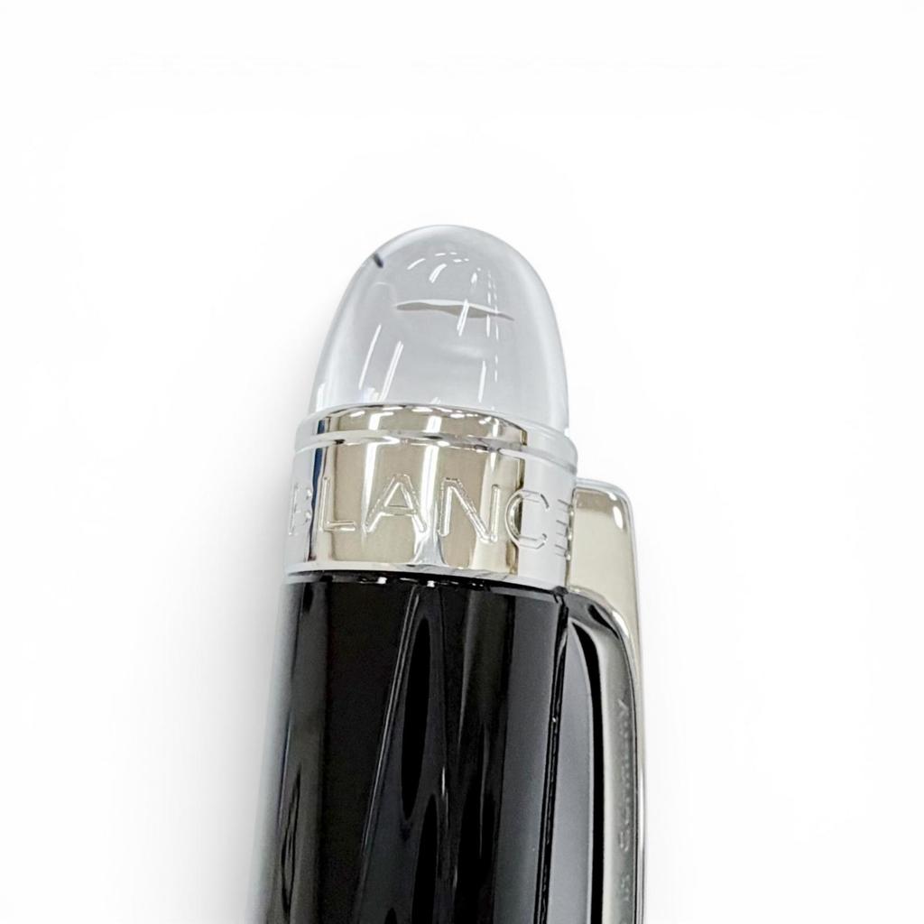 Excellent MONTBLANC Ballpoint Pen Starwalker White Star Twist Type Black Resin Used