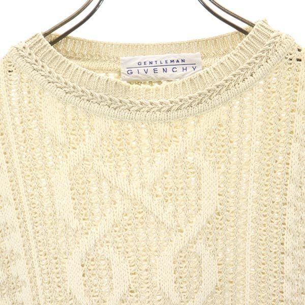 GIVENCHY Made in Italy Silk Blend Long sleeve knit sweater 50 beige Men's Used