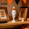 Festive Atmosphere Ornament Pumpkin Gentleman Figurine, Halloween Head Man Statue, Spooky 3D Printed for Shelf Mantel Tabletop Decor Collectibles Fans