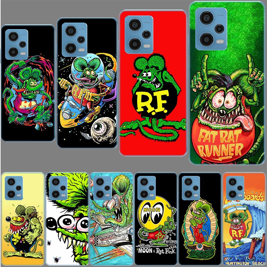 Surf Cool Rat F-Fink Phone Case For Redmi Note 13 12 14 15 Pro Plus 13R 11 11T 11E 11S 10 Pro 10S 9 9S Cover Cell Clear TPU Capa