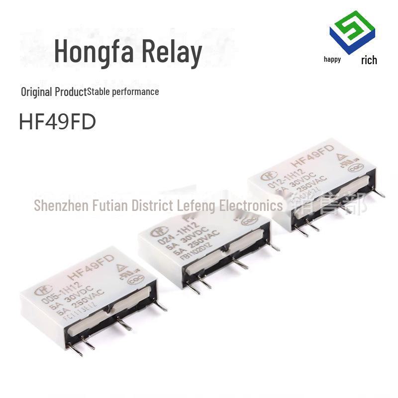 

Реле Hongfa HF49FD, нормально розімкнуте, 4-контактне, 5 В/12 В/24 В 005-1H11