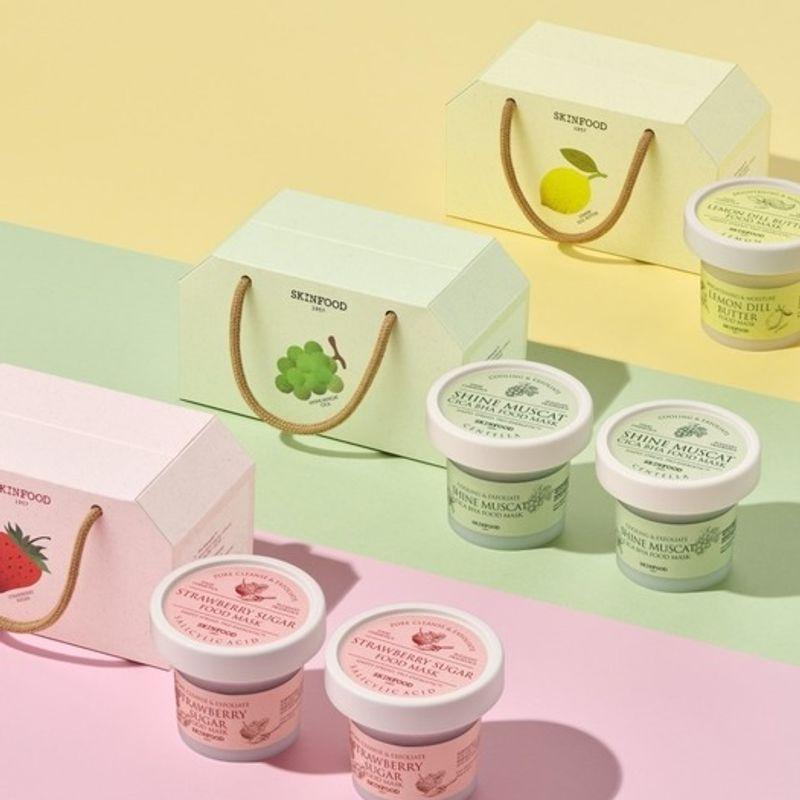 

SKINFOOD [2-pack] Food Mask Duo Set (Shine Muscat/Strawberry Sugar/Lemon Dill Butter) Shine Muscat Food Mask