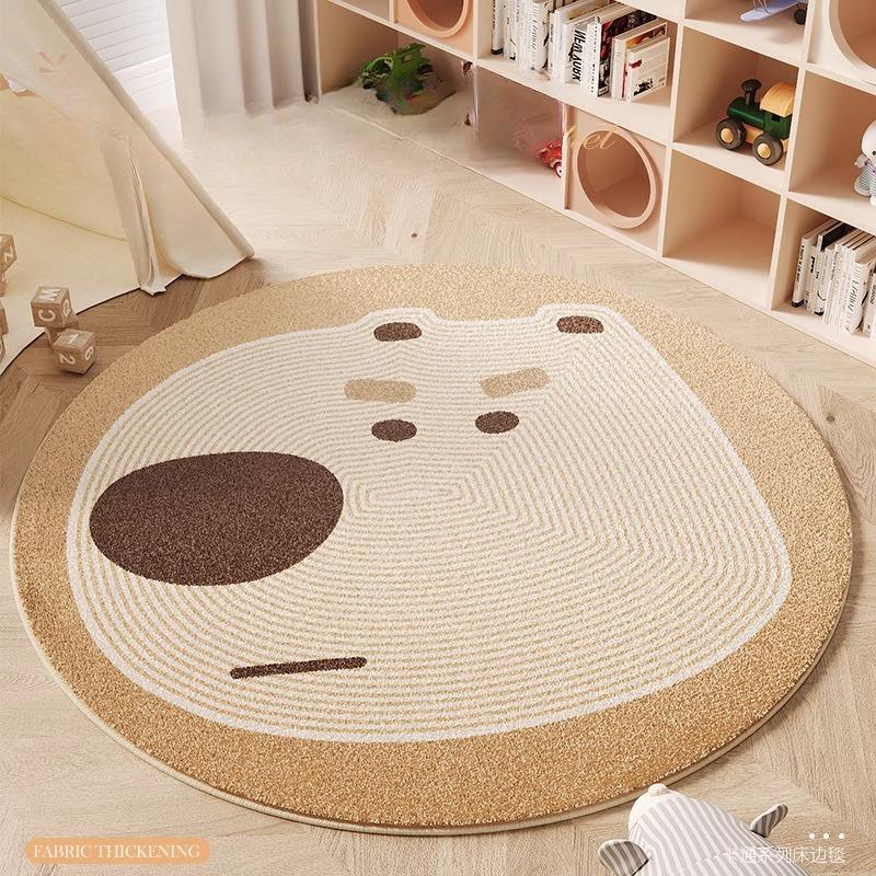 Cartoon Pattern Bedroom Decor Plush Carpet Thicken Washable Rug Cute Round Carpets for Living Room Fluffy Soft Lounge Floor Mat