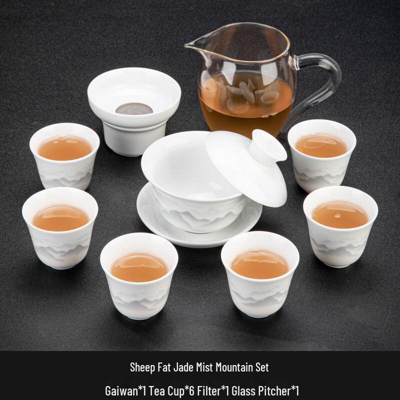 Mutton Fat Jade White Porcelain Kung Fu Tea Set