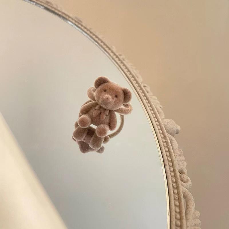 

Bear Earrings for Women Girls 2026 Fashion Korea Silver Needle Autumn and Winter Earrings Cute Flocking Rabbit Ear Studs Jewelry