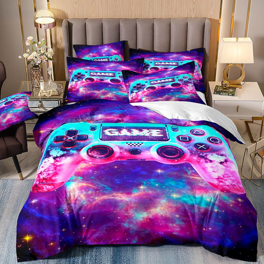 3D Gamepad Bedding Set Microfiber Quilt Cover Three-Piece Set