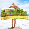 Oversized Beach Towel Cartoon House Extra Large Big Pool Travel Soft Towel Blanket Sand Free Swim Pool Traveling on Vacation