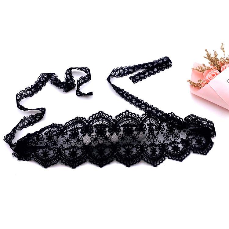 French Style Vintage Perspective Embroidered Ribbon Lace Eye Cover Adults For