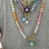 Summer Beach Colorful Glass Bead Flower Neckalce for Women Girls Handmade Weave Stainless Steel Necklaces Statement Jewelry Gift