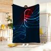 Usa Soccer Neon Kinetic Graphic Throw Lightweight  Flannel Blanket Soft Skin-Friendly For Summer Cooling
