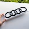 qwe2 RS5 4-Ring logo ABS Black Car Hood Front Grill Emblem Rear Trunk Badge Sticker RS5 Sticker RS5 Car Fender Side Emblem