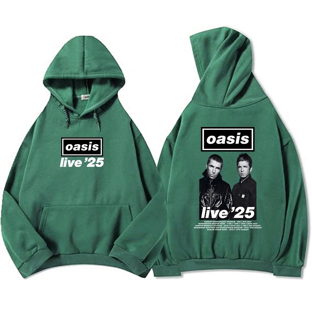Oasis-s Band Live'25 Hettegensere Langermet Herre/Dame Sweatshirts Grafisk Hip Hop Streetwear Casual Ropa Hombre Sudaderas Unisex